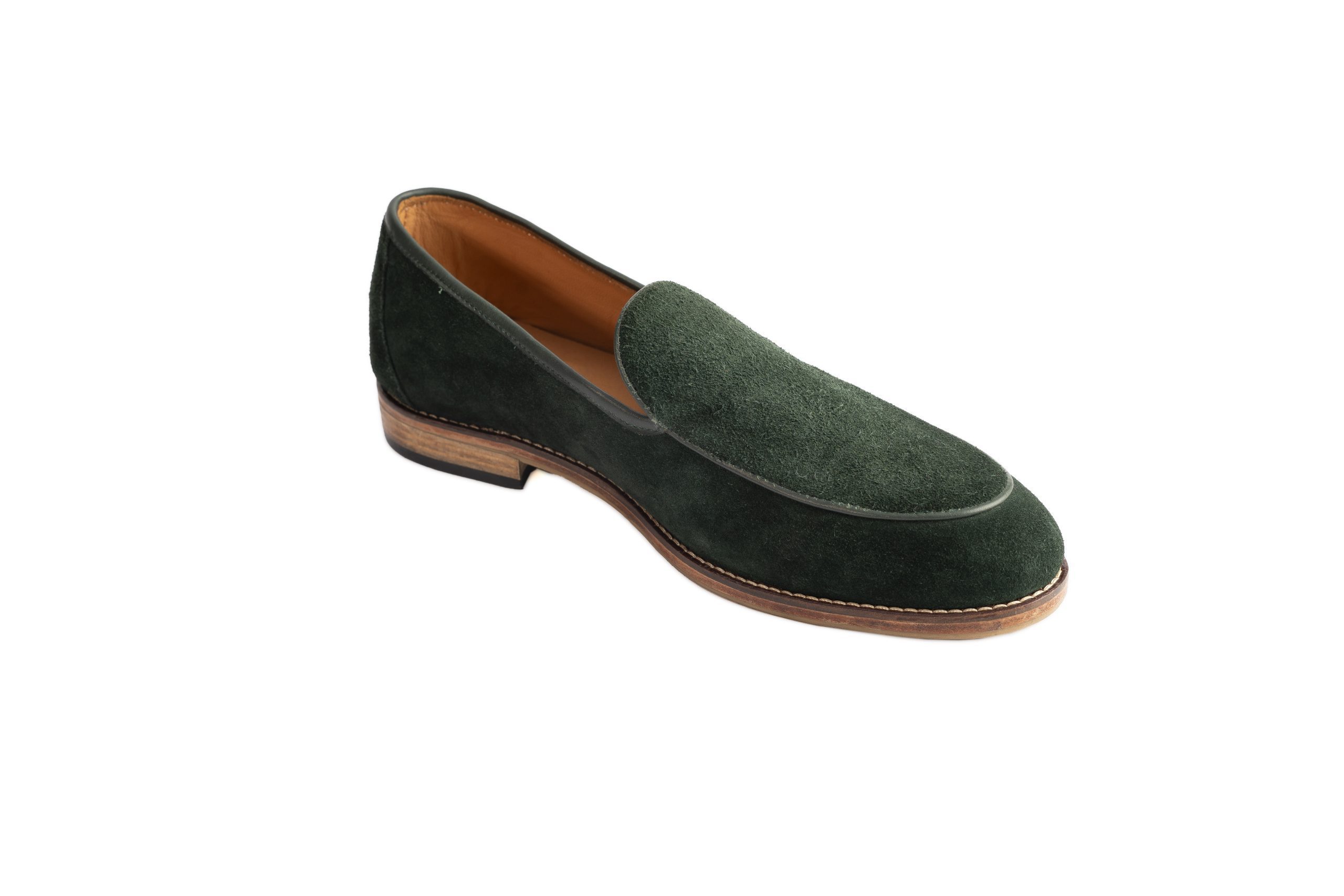 Emerald Green Suede Penny Loafers