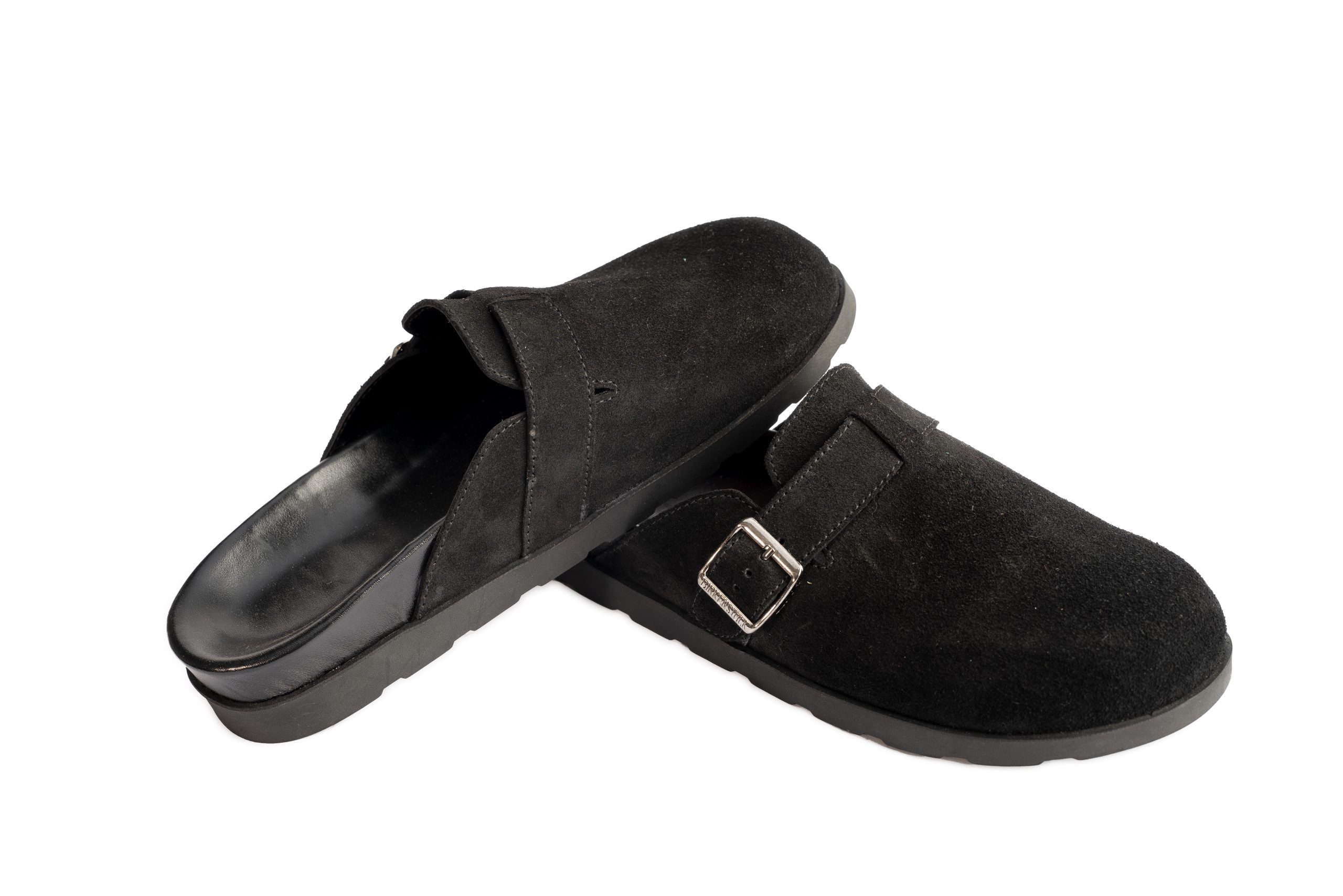 Suede Buckle Clogs - Image 2