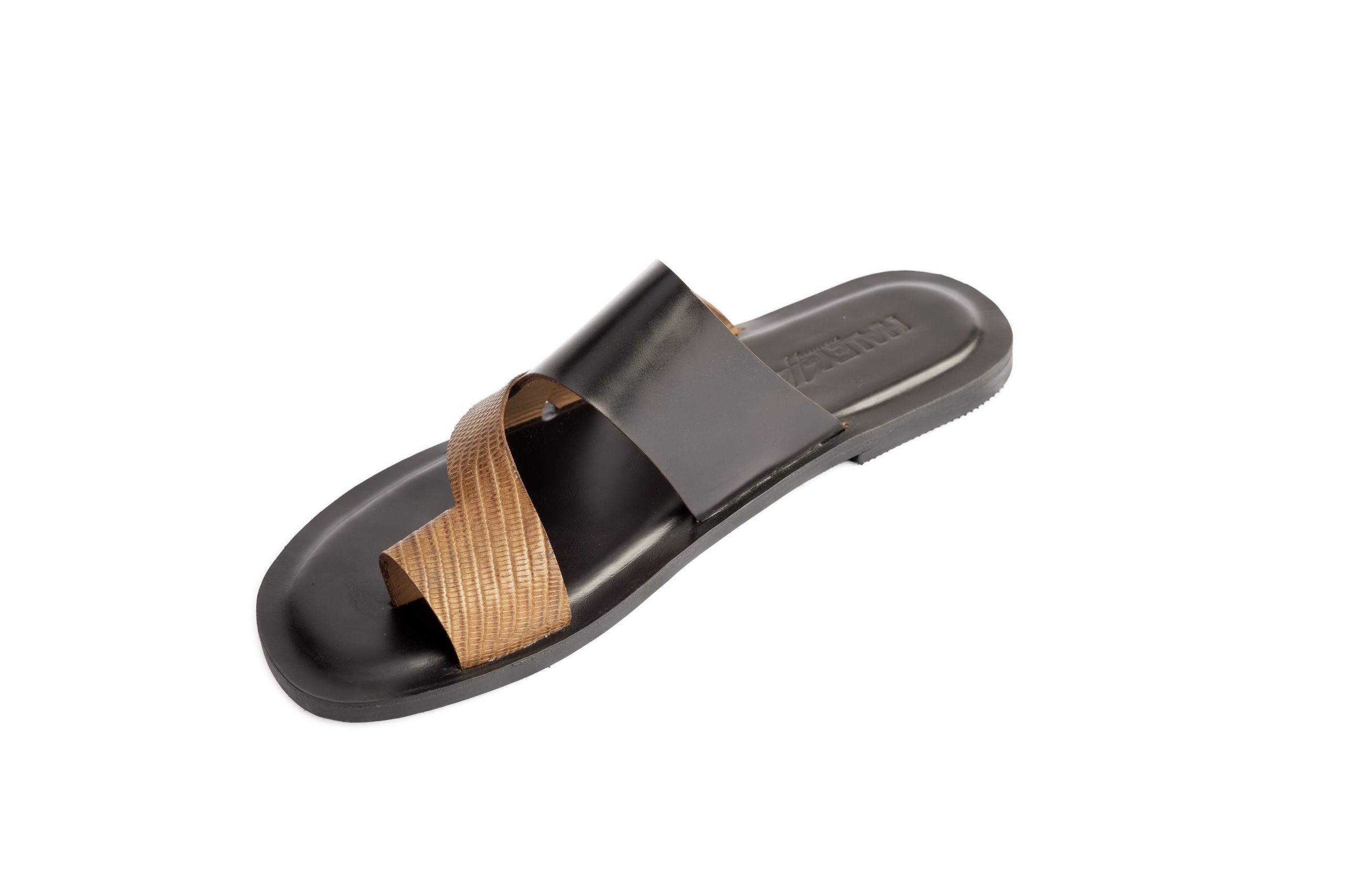 Adeola Leather Crossover Palm Slippers - Image 2