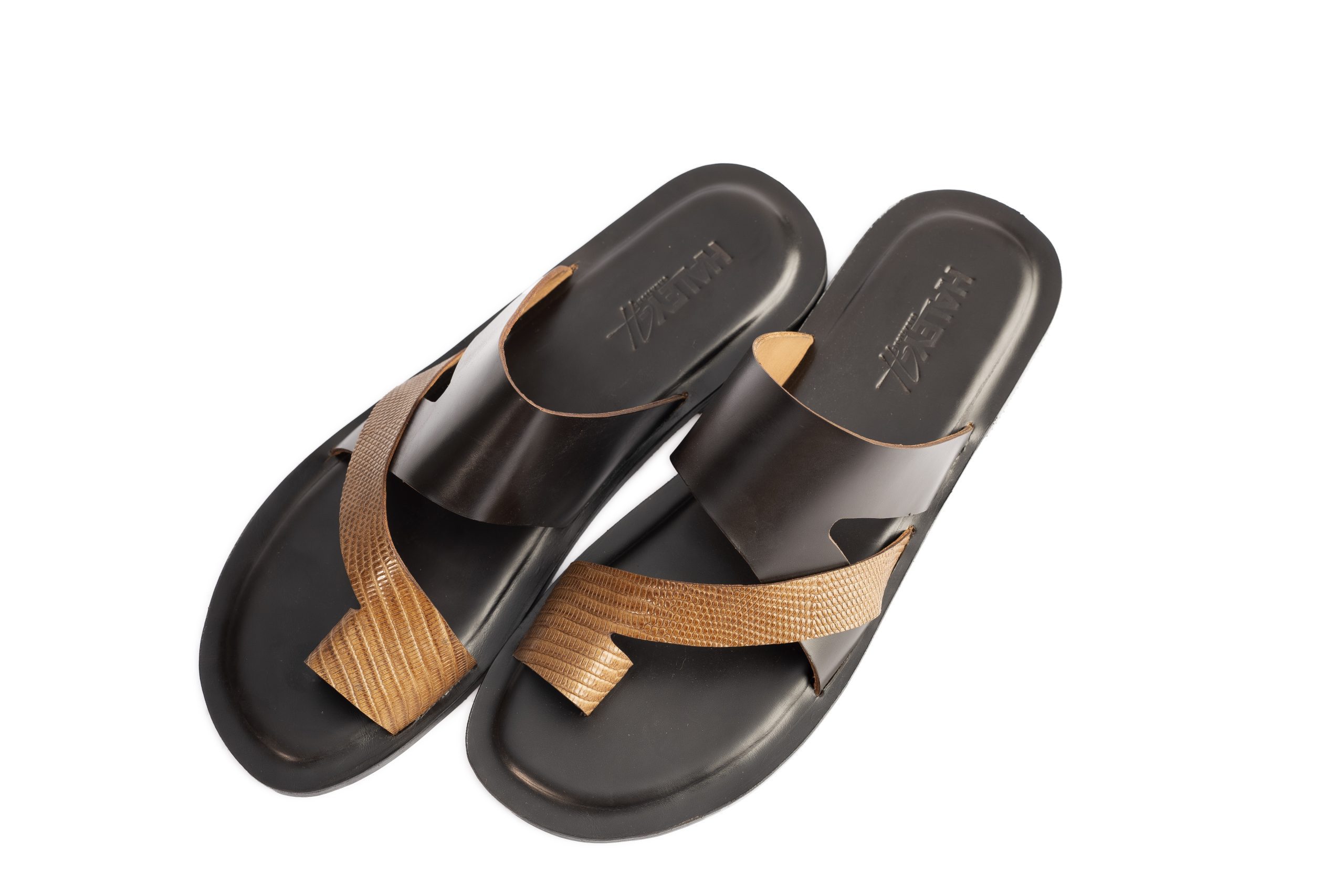 Adeola Leather Crossover Palm Slippers - Image 3