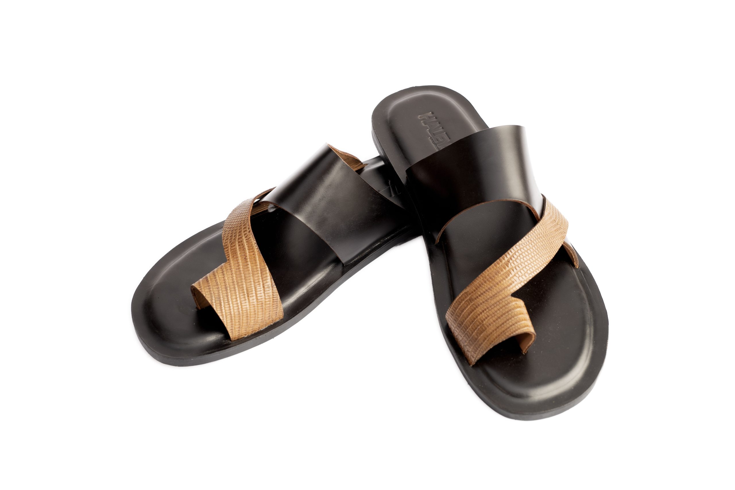 Adeola Leather Crossover Palm Slippers